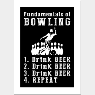 Bowling & Beer: Strikes and Sips Tee Posters and Art